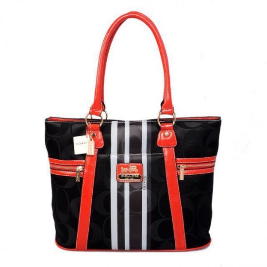 Coach Zip In Signature Medium Black Totes BFG  Coach Zip In Signature Medium Black Totes BFG